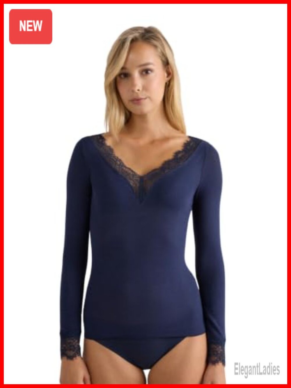 Ultralight Modal Cashmere Lace Long Sleeve Button Down Blouse